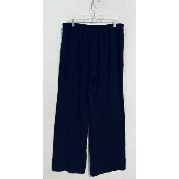 ModCloth Pants Womens Large Black Pleated Front Wide Leg Stretch Waist Work - Picture 4 of 8